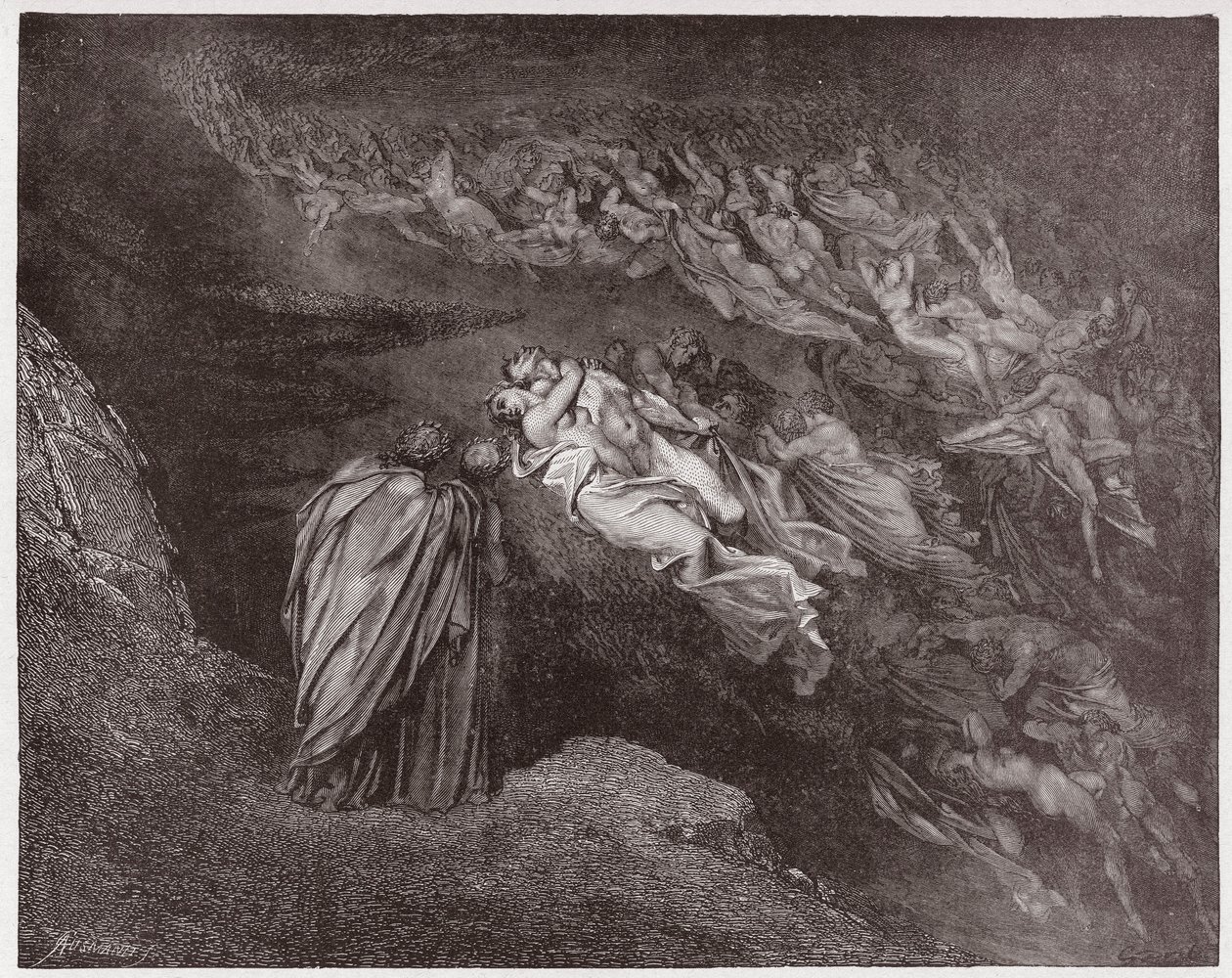 İlahi Komedya (La Divina Commedia, La Divine Comedie), Cehennem, Canto 5: Francesca