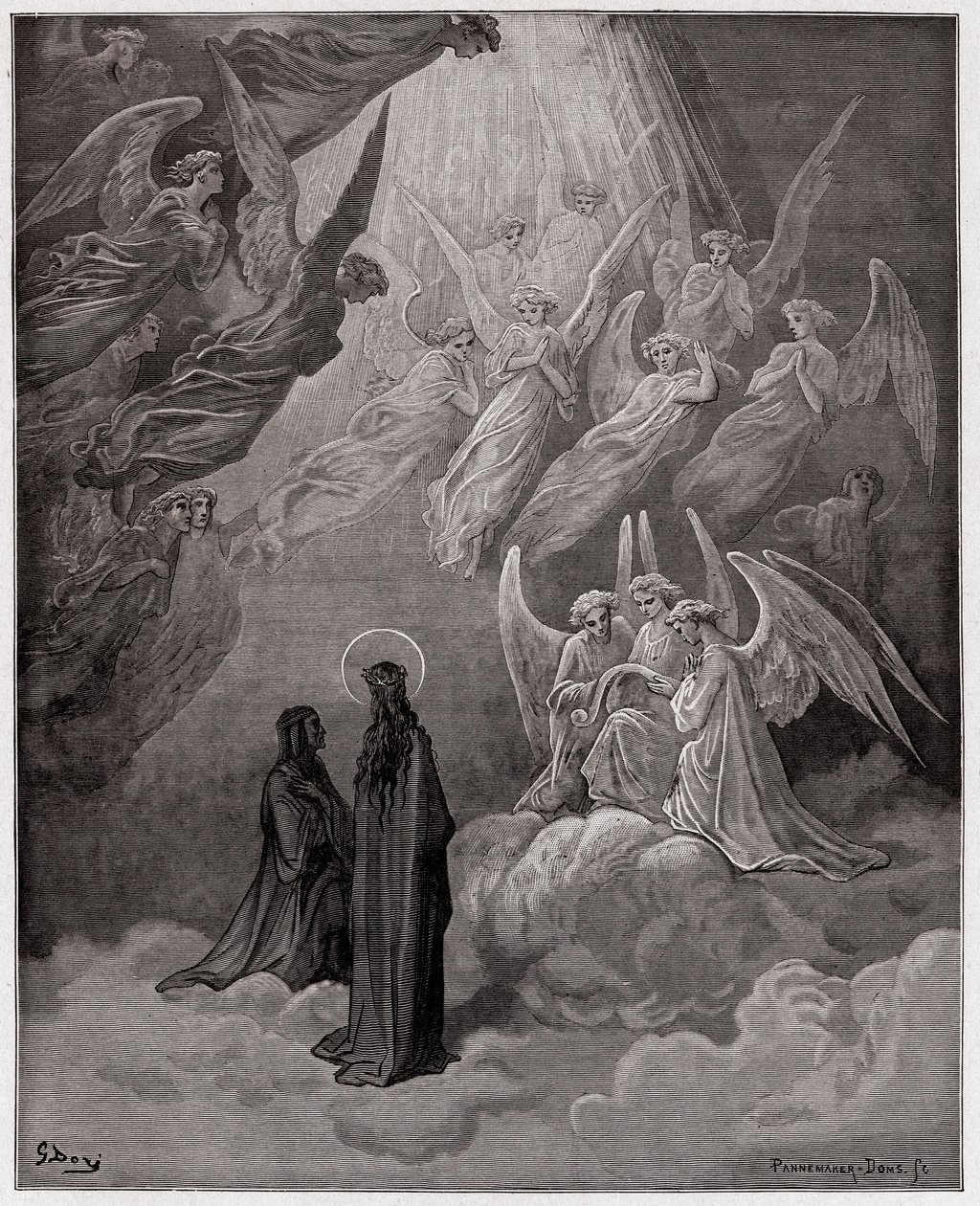 İlahi Komedya (La Divina Commedia, La Divine Comedie), Paradiso, Canto 20: Aydınlık ruhlar şarkı söylüyor - Dante Alighieri (1265-1321) - Gustave Dore