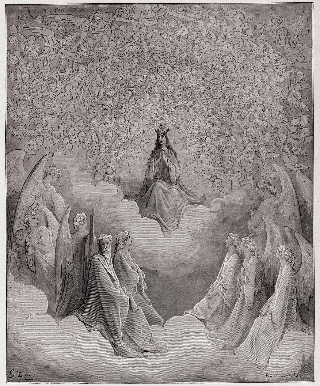 İlahi Komedya (La Divina Commedia, La Divine Comedie), Paradiso, Canto 31: Cennetin kraliçesi - Dante Alighieri (1265-1321) - Çizim Gustave Dore (1832-1883) by Gustave Dore