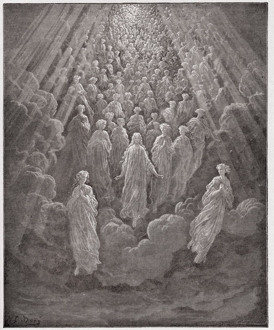 İlahi Komedya (La Divina Commedia, La Divine Comedie), Paradiso, Canto 5: İkinci alemde sayısız parlayan ruhların ev sahibi - Dante Alighieri (1265-1321) - Gustave Dore