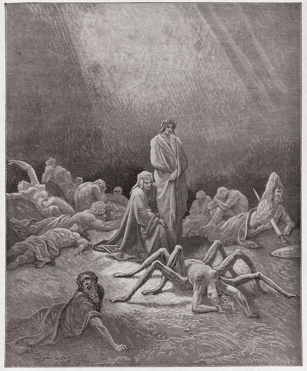 İlahi Komedya (La Divina Commedia, La Divine Comedie), Purgatorio, Kanto 12: Dante, Arachne
