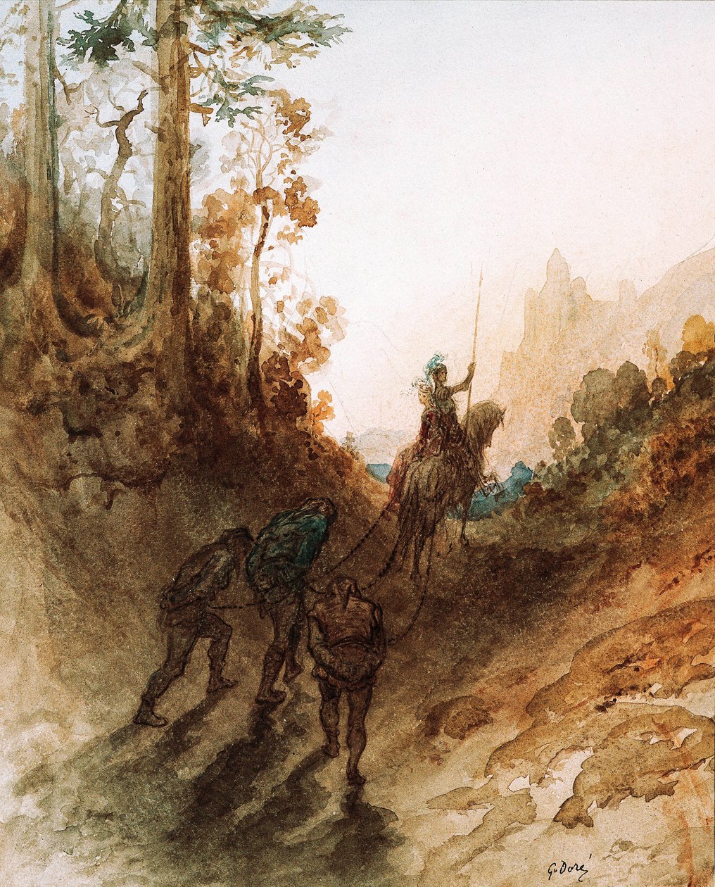 Devler Yakalandı, c. 1869-83 (sulu boya) by Gustave Dore