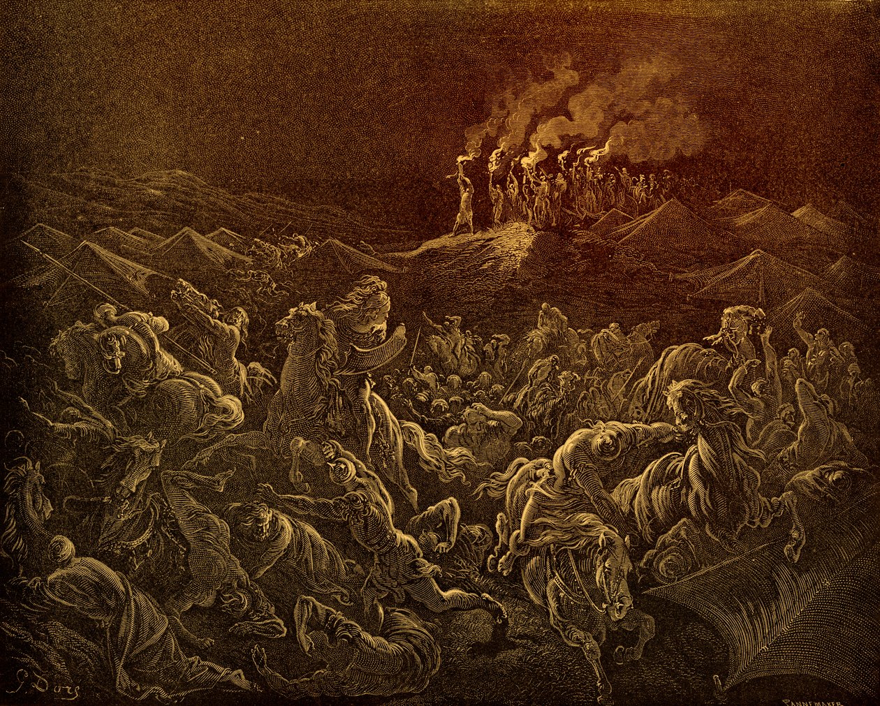 Midyanlılar Doré tarafından uçuruldu - İncil by Gustave Dore
