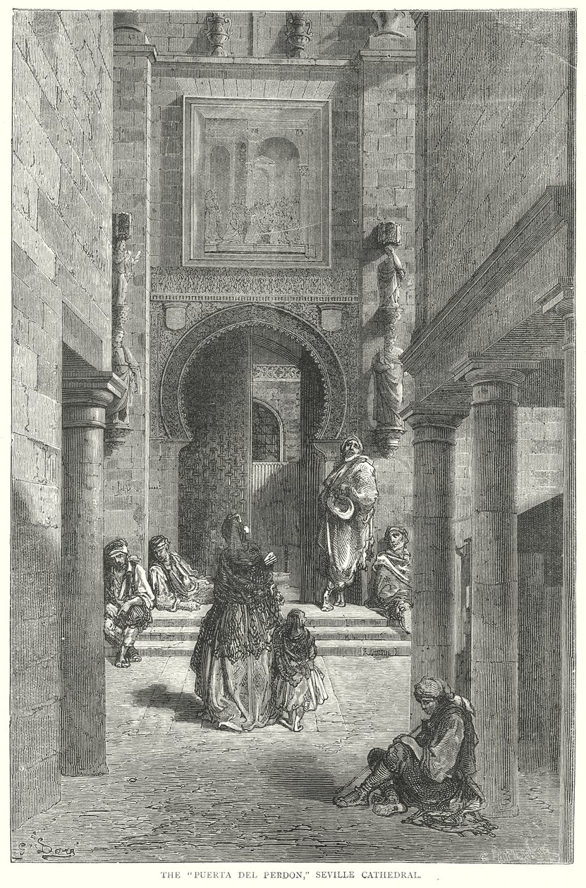 "Puerta del Perdon," Sevilla Katedrali (gravür) by Gustave Dore