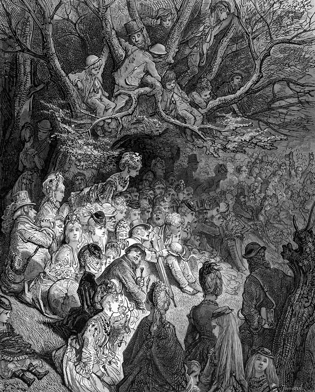 Nehir Kıyısı - Ağaçların Altında, Gustave Doré by Gustave Dore