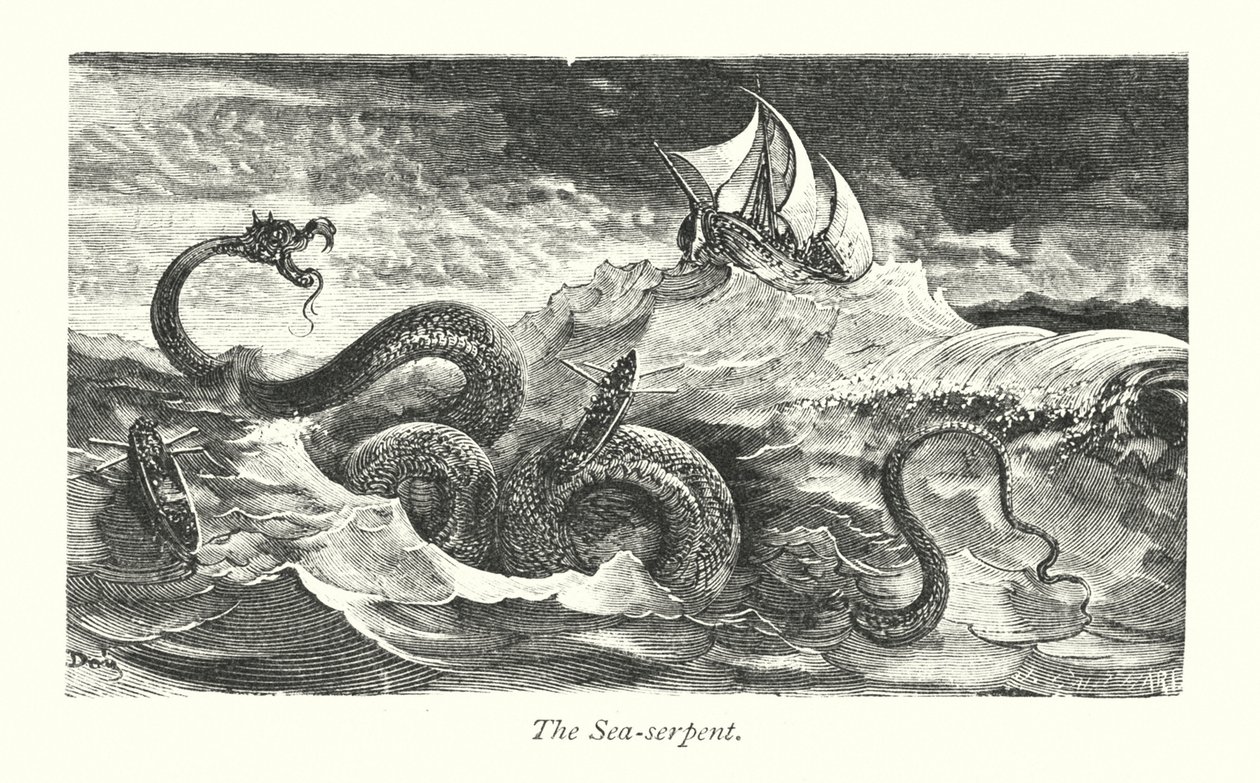 Deniz Yılanı (gravür) by Gustave Dore