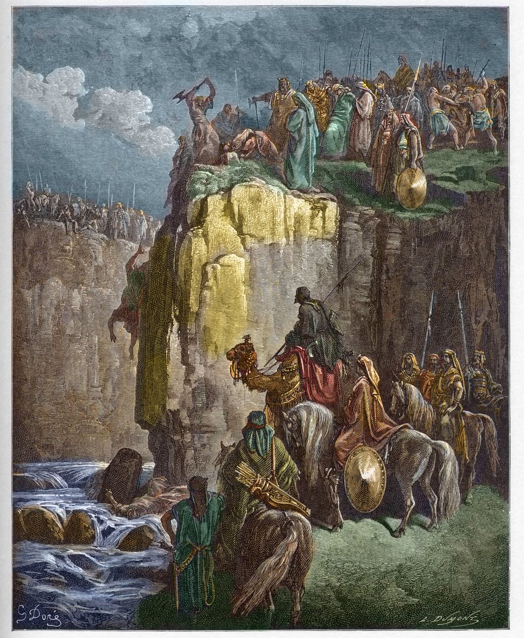 Baal Peygamberlerinin Katliamı - İlyas Peygamber, Baal rahiplerini perir yapar - Gustave Dore (1832-1883) tarafından “İncil illustree”deki gravür - ““ Dore İncil” den gravür by Gustave Dore
