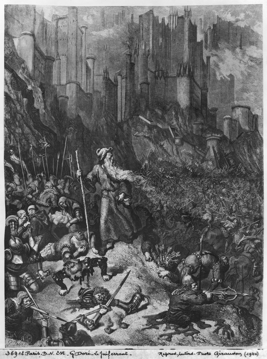 Gezici Yahudi, Felix Jean Gauchard (1825-72) tarafından oyulmuş by Gustave Dore