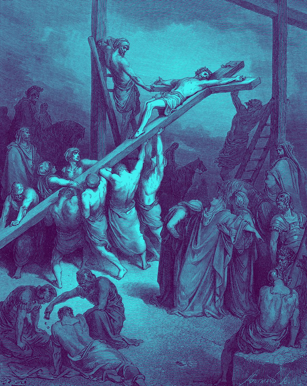 Haç dikilmesi - İncil by Gustave Dore