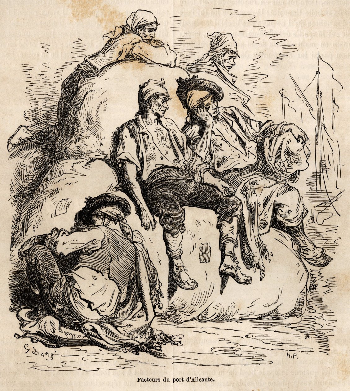 Alicante limanının taşıyıcılarının kestirmesi, Gustave Dore