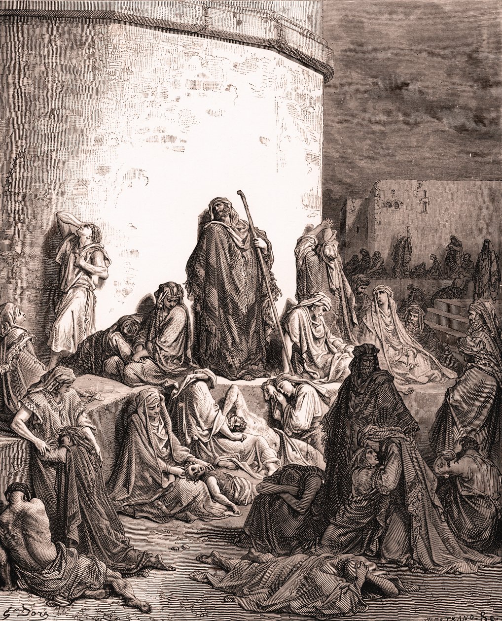 Gustave Doré, insanlar Kudüs için yas tutuyor. - Kutsal Kitap by Gustave Dore