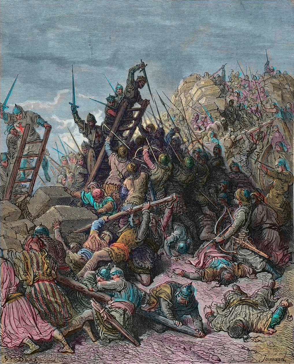 Üçüncü Haçlı Seferi sırasında Ptolemais Kuşatması 1189 - Joseph-Francois Michaud tarafından Haçlı Seferleri Tarihi