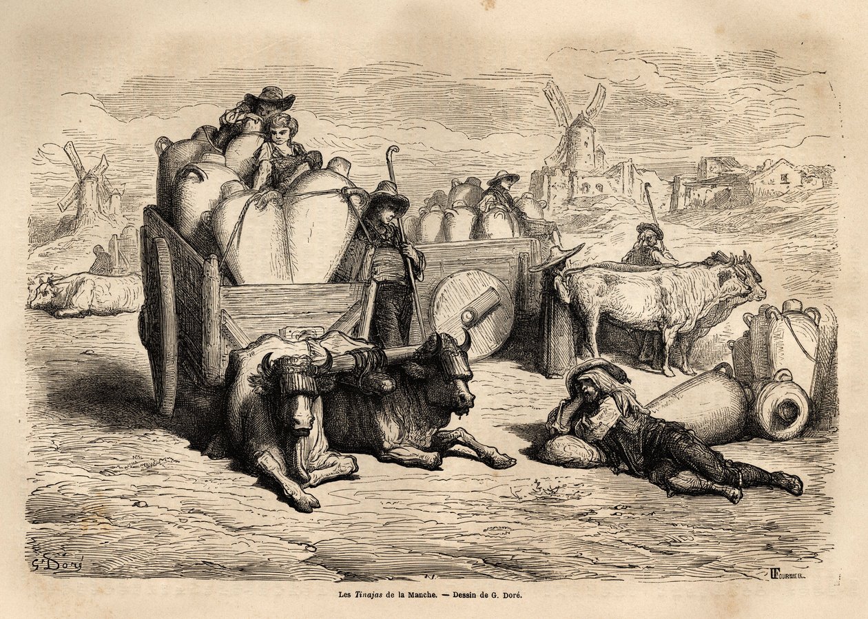 Kanalın tinajaları, bu devasa toprak çömleklerin kullanımı varillerin yerini alıyor ve kullanımları çok eski. Gustave Dore (1832-1883) çizer ve Baron Ch. Davillier reaktörü, 1862