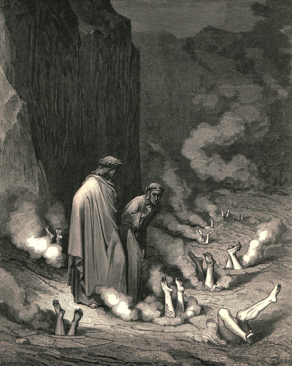 Orada durdu, c1890, c1890 için bir zavallıyı mahveden keşişi severim. by Gustave Dore