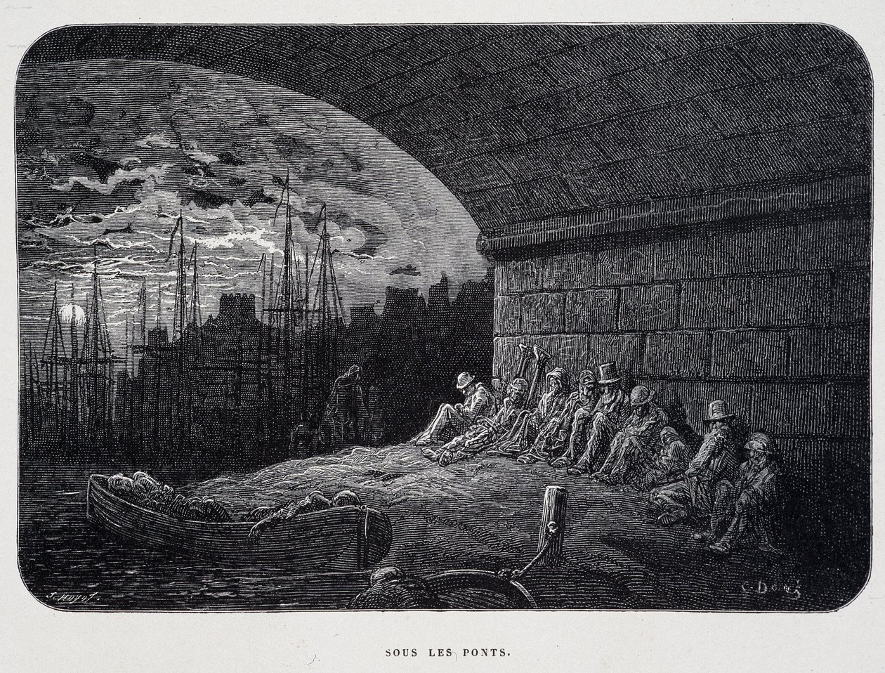 Köprülerin Altındaki Serseri - Gustave Doré tarafından “Londra” da by Gustave Dore