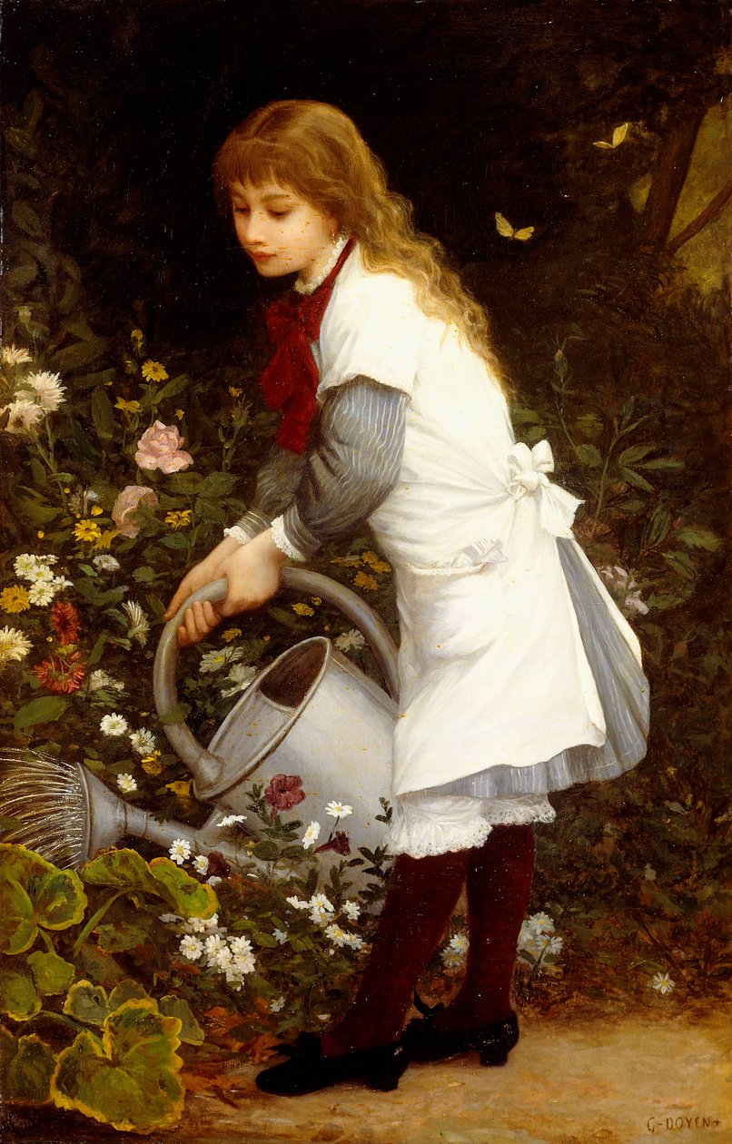 Bahçedeki genç kız by Gustave Doyen