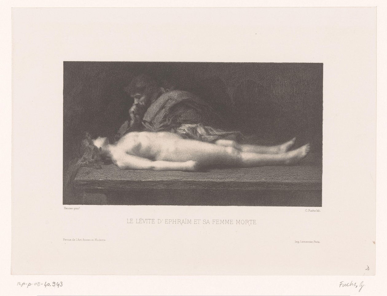 Ephraim'li Levite ve ölü karısı Le Lévite d'Ephraïm et sa femme morte (nesne üzerindeki başlık) by Gustave Fuchs