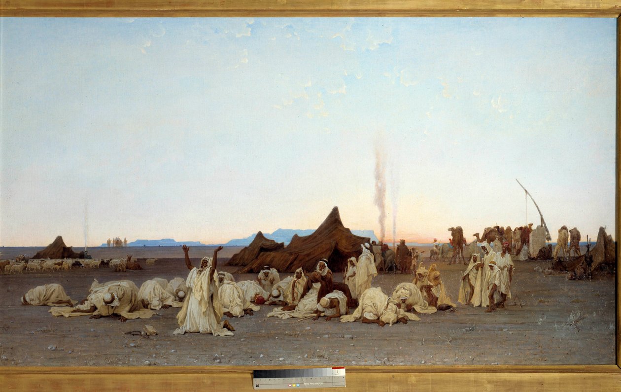 Sahra Çölü Detayında Akşam Namazı. Gustave Achille Guillaumet (1840-1887) 1863 Güneş tarafından tablo. 1,3x2,8 m. Paris, musee d