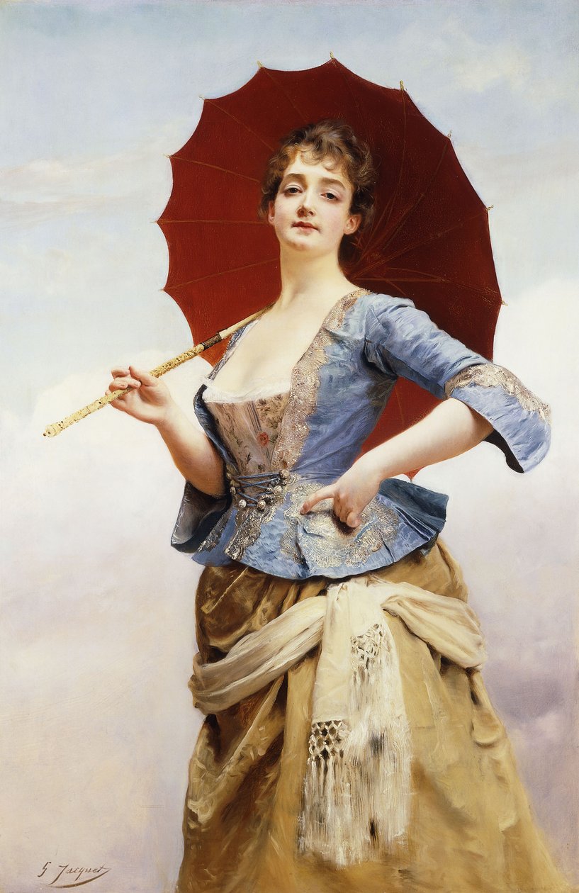 Şemsiyeli Bir Hanımefendi, by Gustave Jacquet