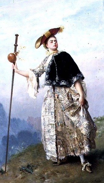 Şık Kadın (panel) by Gustave Jacquet