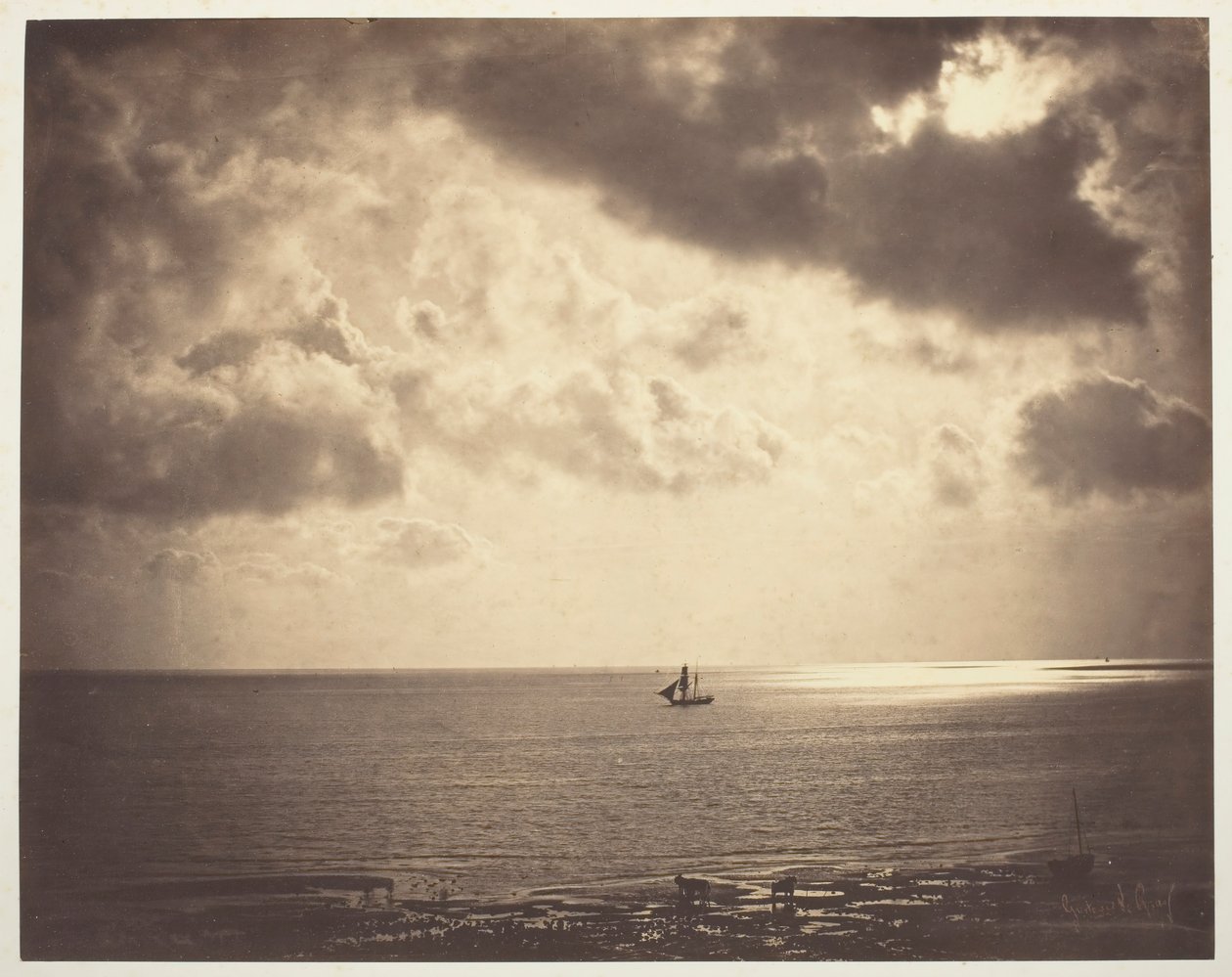 Brig on the Water, 1856. by Gustave Le Gray