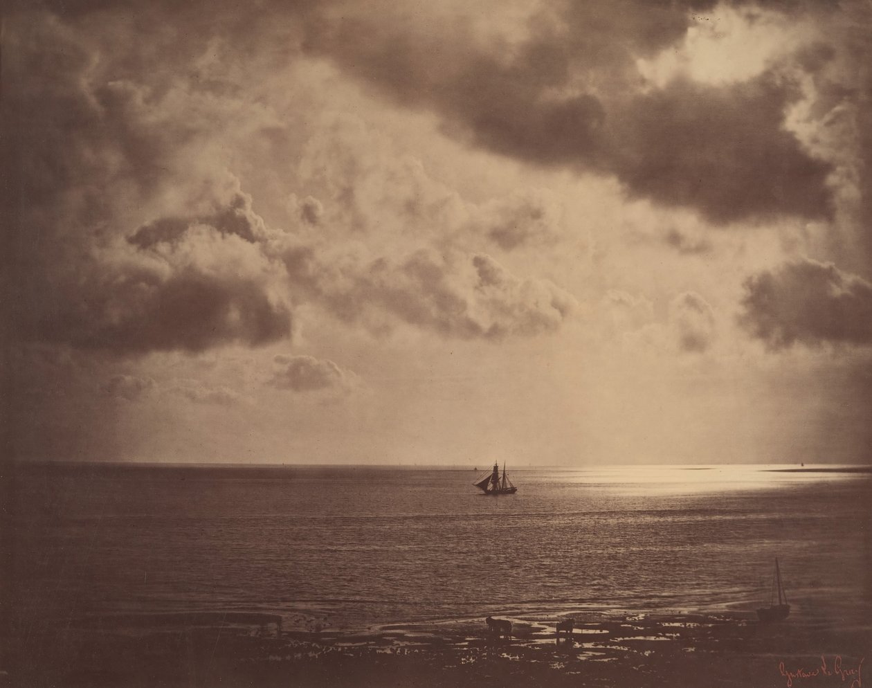Brig on the Water, 1856. by Gustave Le Gray