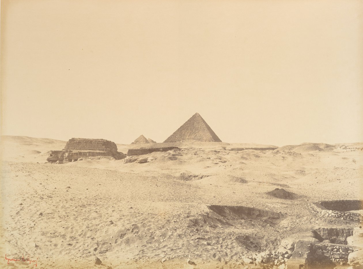Giza Piramitleri, 1865-69. by Gustave Le Gray