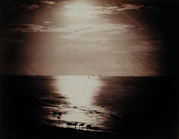 Güneş Zirvesinde, Normandiya, 1860 dolayları (cam üzerine kollodion negatiften albüm baskısı) by Gustave Le Gray