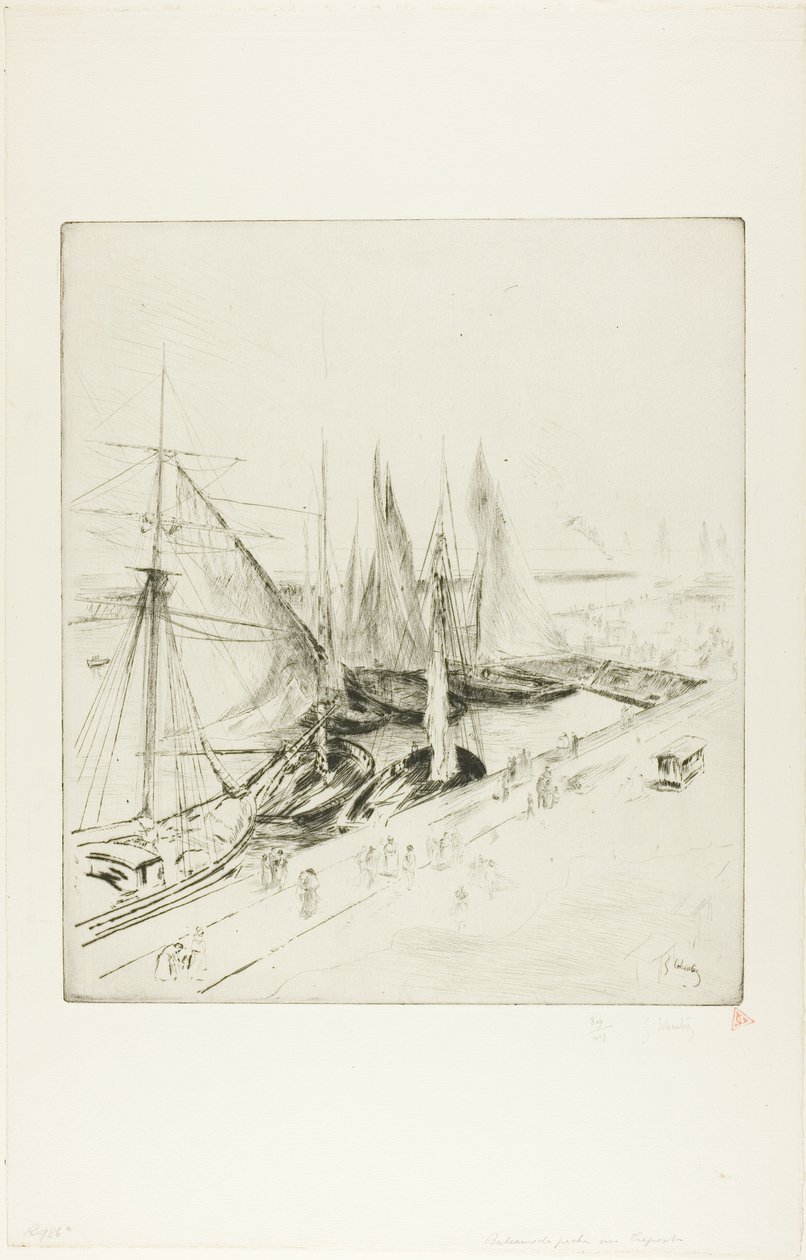 Tréport Balıkçı Tekneleri by Gustave Leheutre