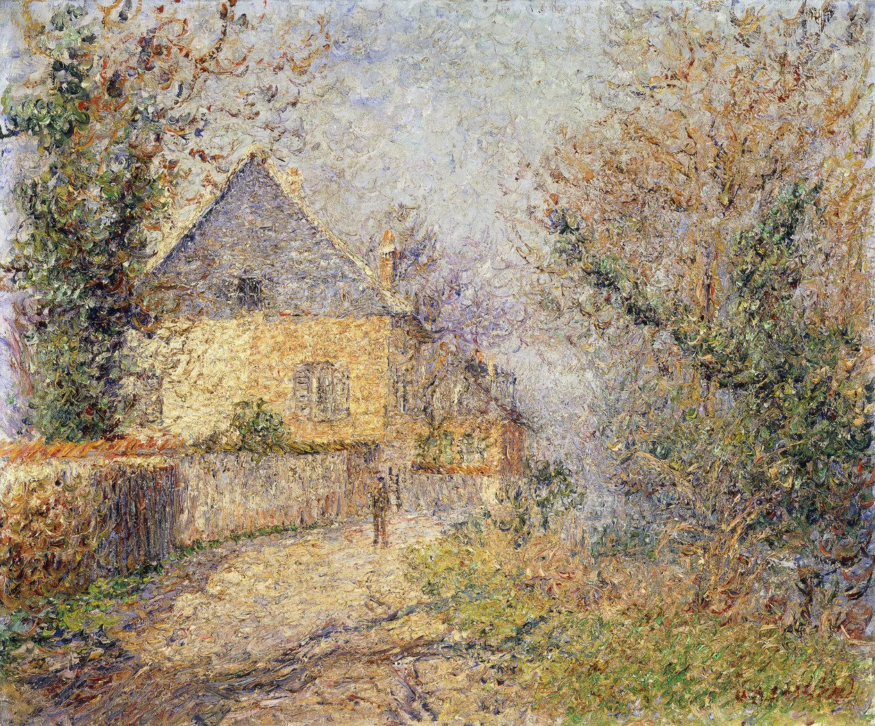 L"Eure kıyısındaki evler, Louviers; Maisons au Bord de L"Eure, Louviers, 1902 by Gustave Loiseau
