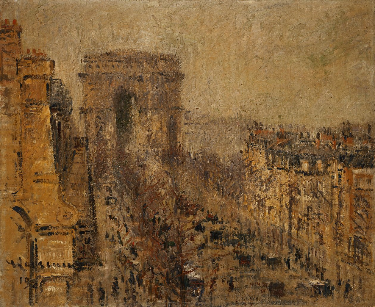 L "Avenue de Friedland, Paris, Bulutlu Gökyüzü; L" Avenue de Friedland, Paris, Ciel Bulutlu, 1925 by Gustave Loiseau