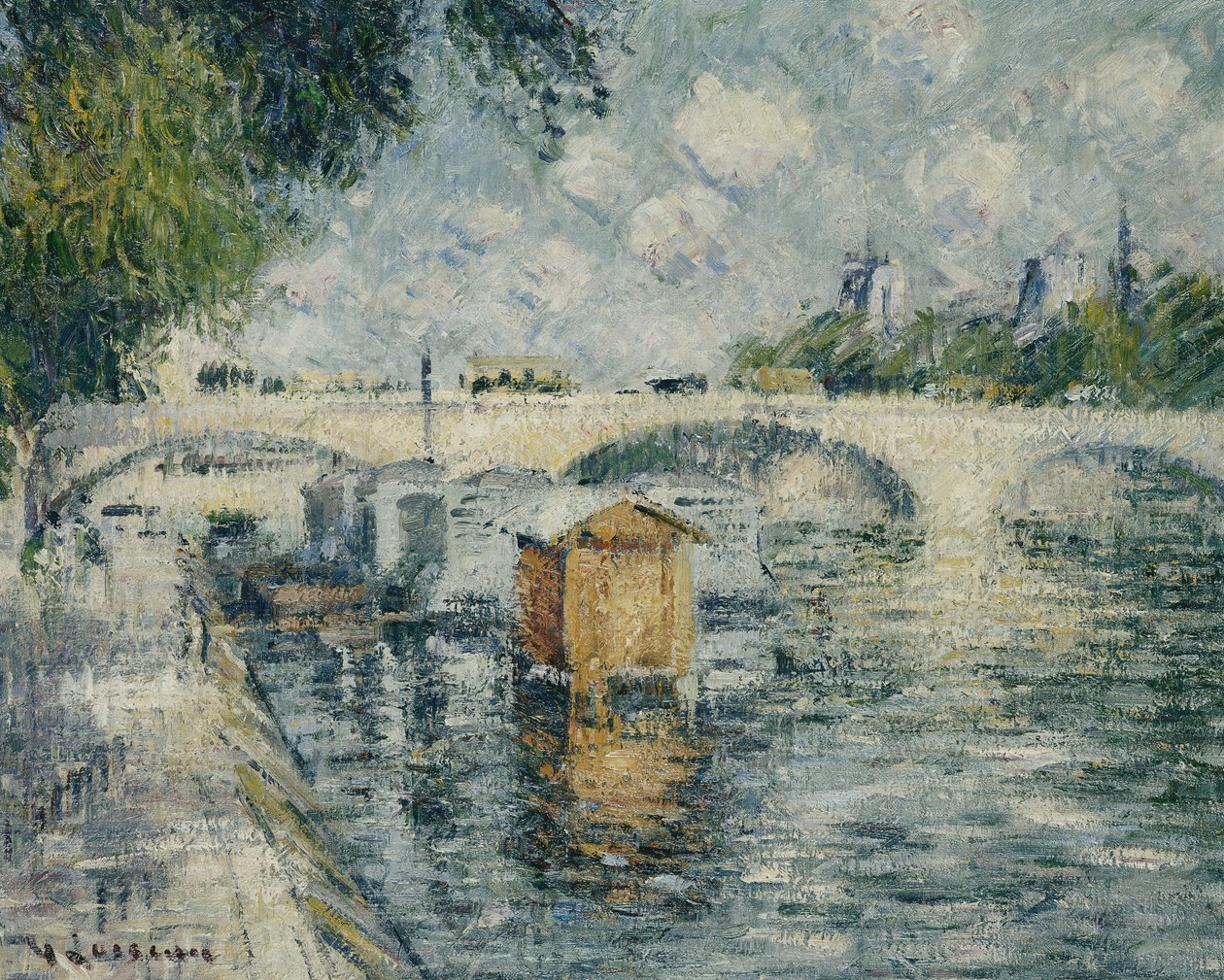 Pont Louis Philippe, Paris, 1925 by Gustave Loiseau