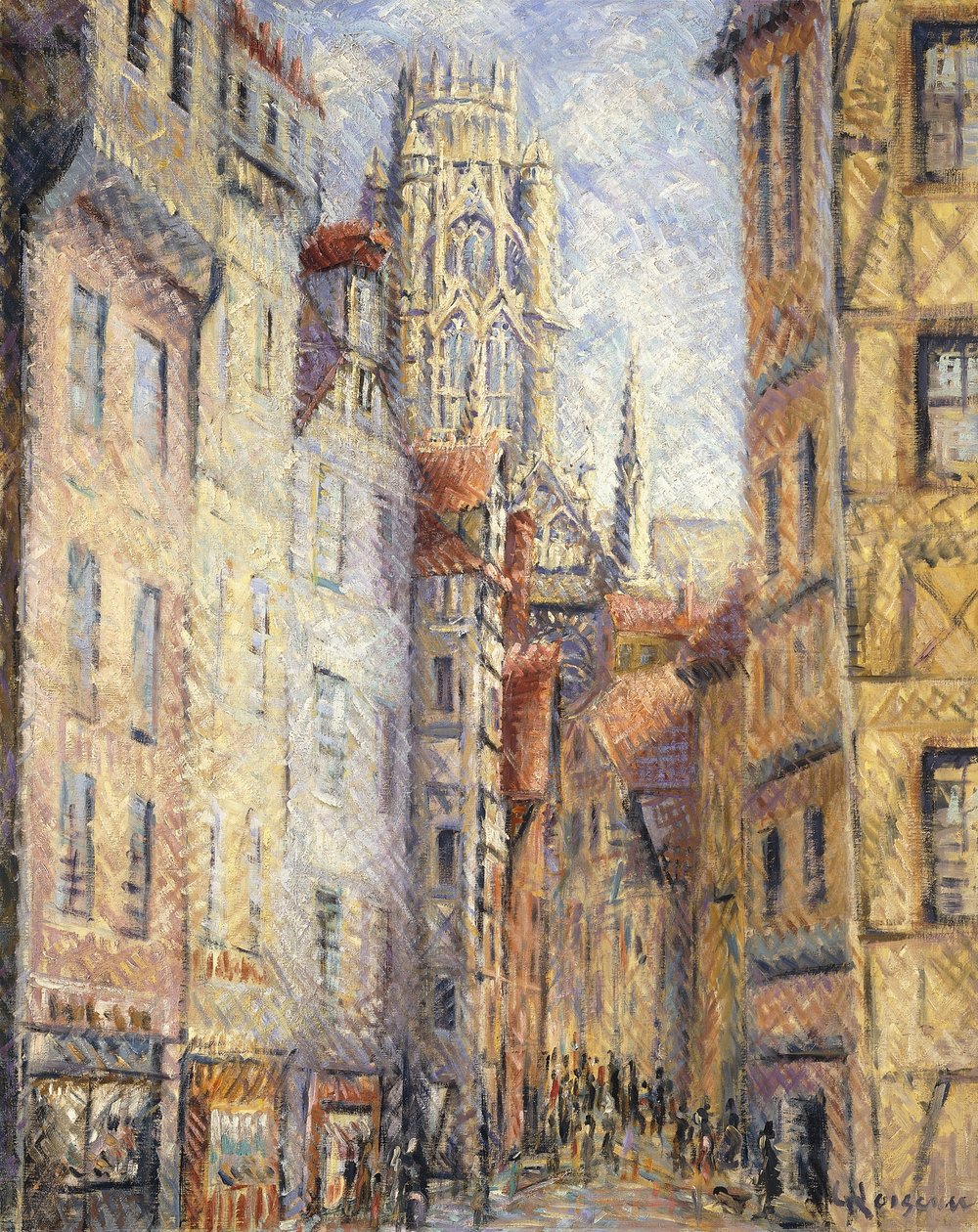 Rouen, Kilisenin Yanındaki Bir Sokak; Rouen, Kiliseli Sokak, c.1920 by Gustave Loiseau