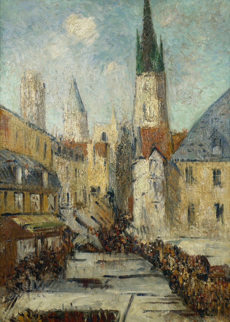 Rue de l "Epicerie ve Rouen Katedrali, c.1929 by Gustave Loiseau