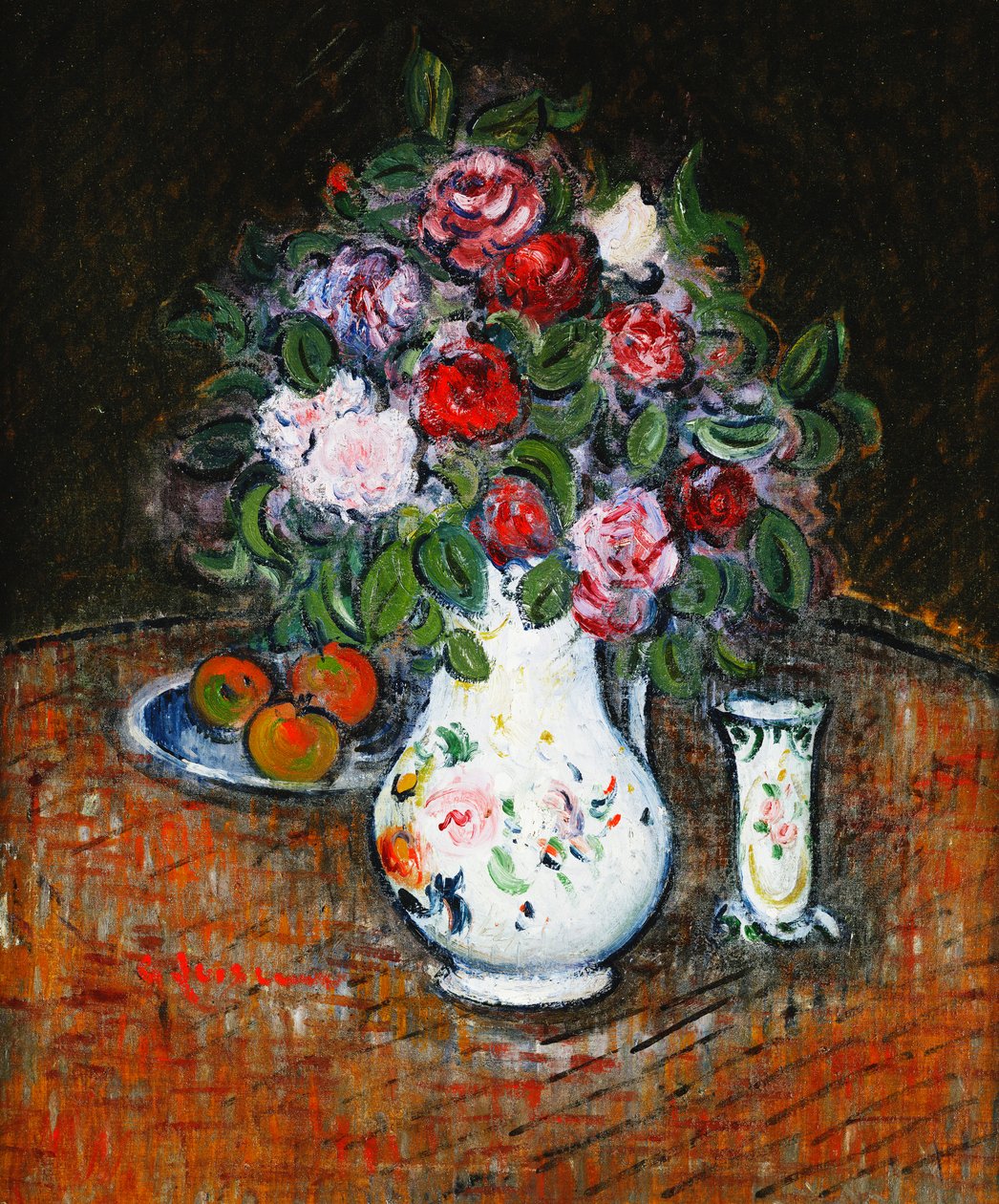 Çiçek Vazosu ve Meyve Kasesi; Vazo Çiçek ve Meyve Kasesi, by Gustave Loiseau
