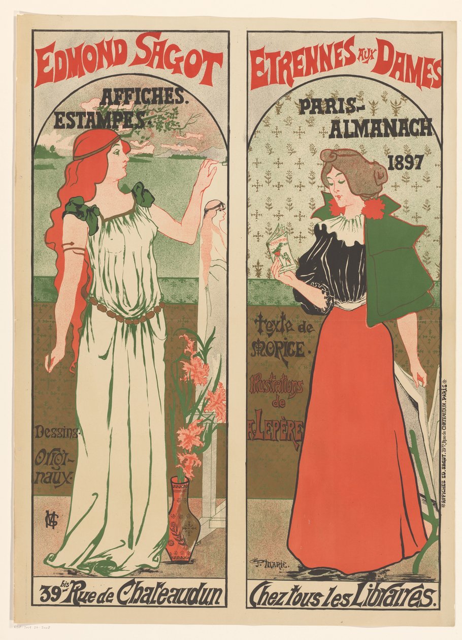 Poster van Edmond Sagot Edmond Sagot bayanlara hediyeler (nesne üzerindeki başlık) by Gustave Marie