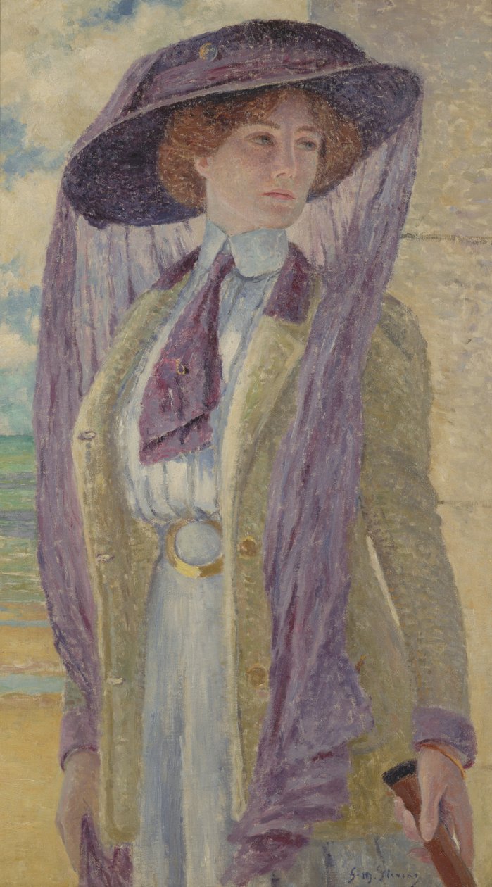 Mor Şapkalı Kadın by Gustave Max Stevens