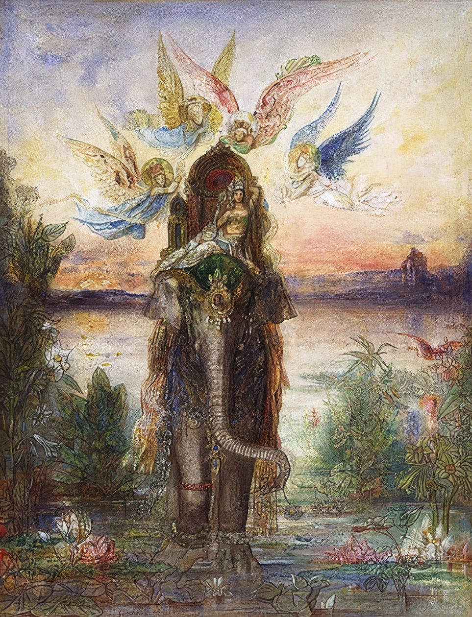 Der Heilige Elefant (Peri). 1882 by Gustave Moreau