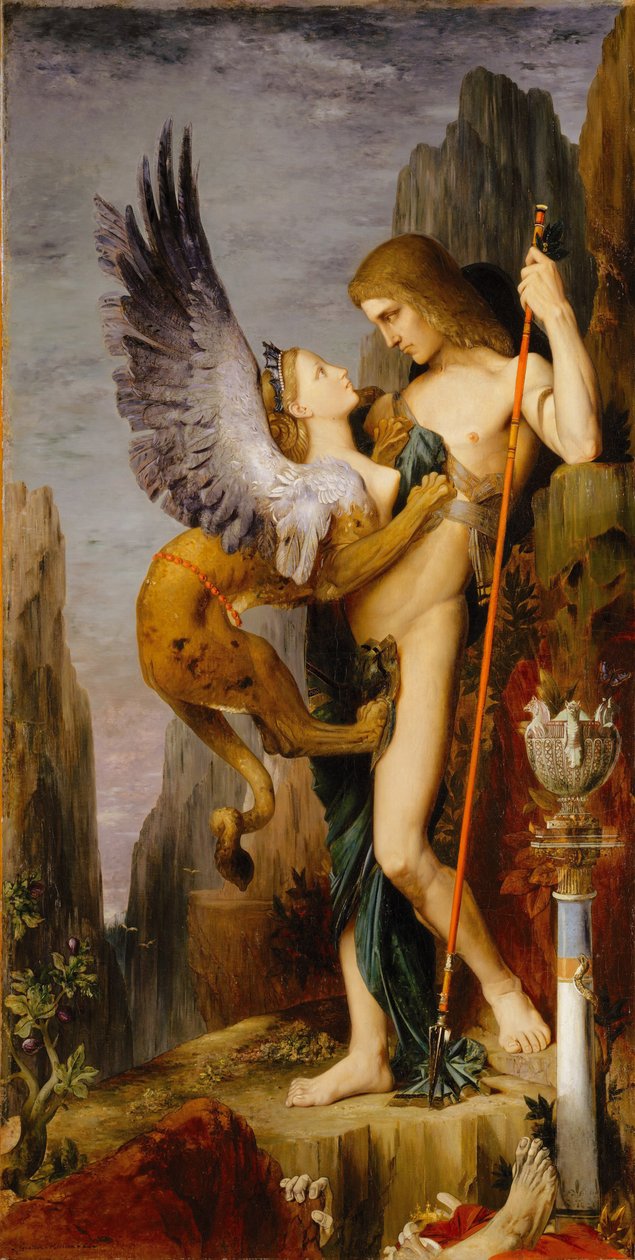 Oidipus ve Sfenks by Gustave Moreau