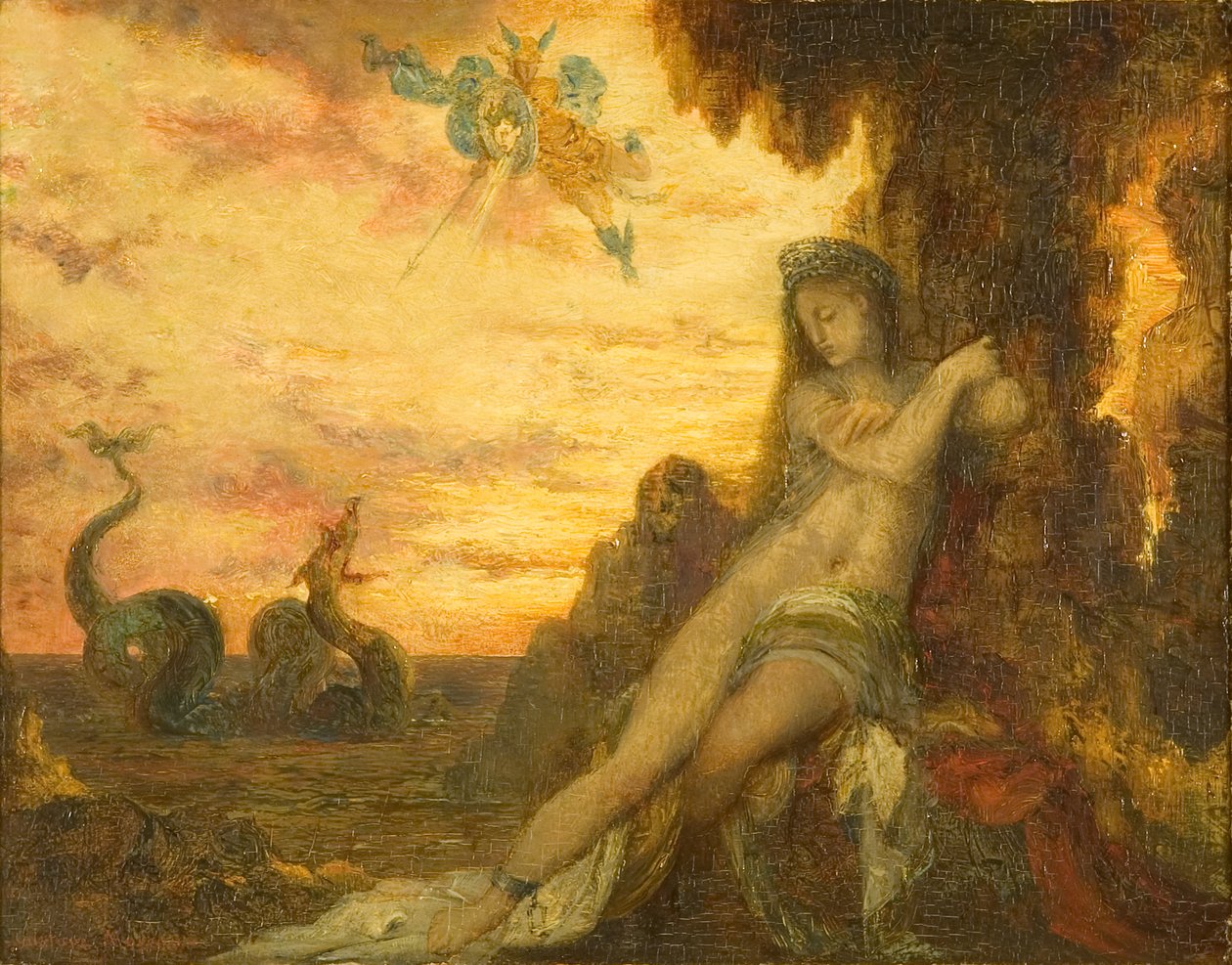 Perseus ve Andromeda, c.1870 (panelde yağlı boya) by Gustave Moreau