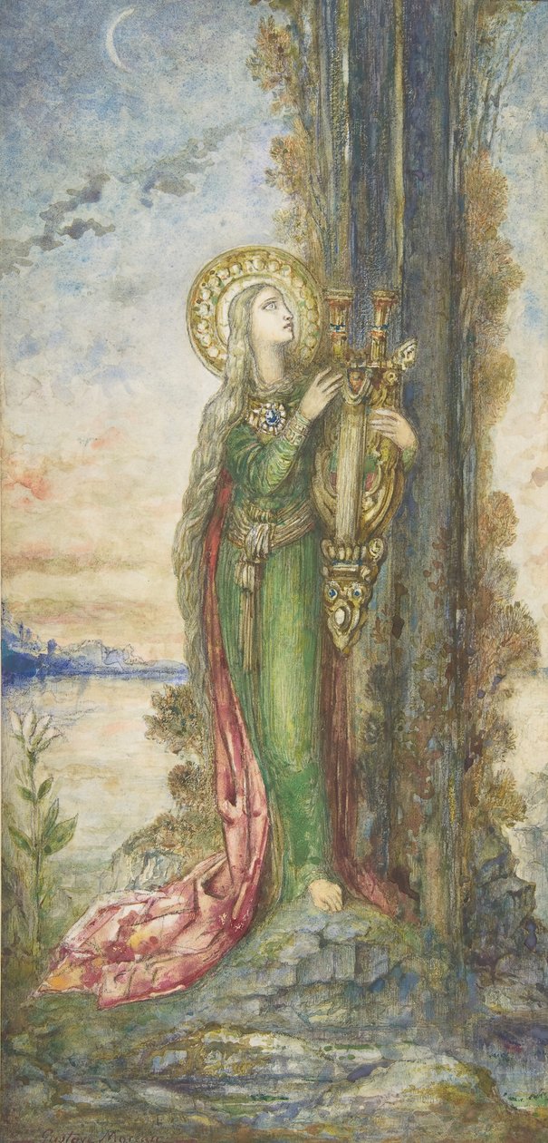 Aziz Cecilia, yaklaşık 1890-95. by Gustave Moreau