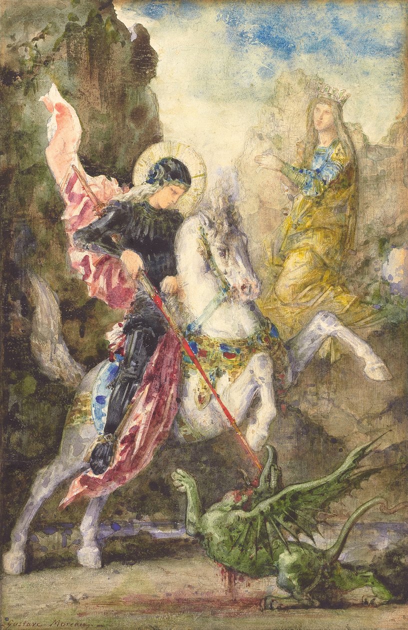 Aziz George ve Ejderha, 1869 by Gustave Moreau