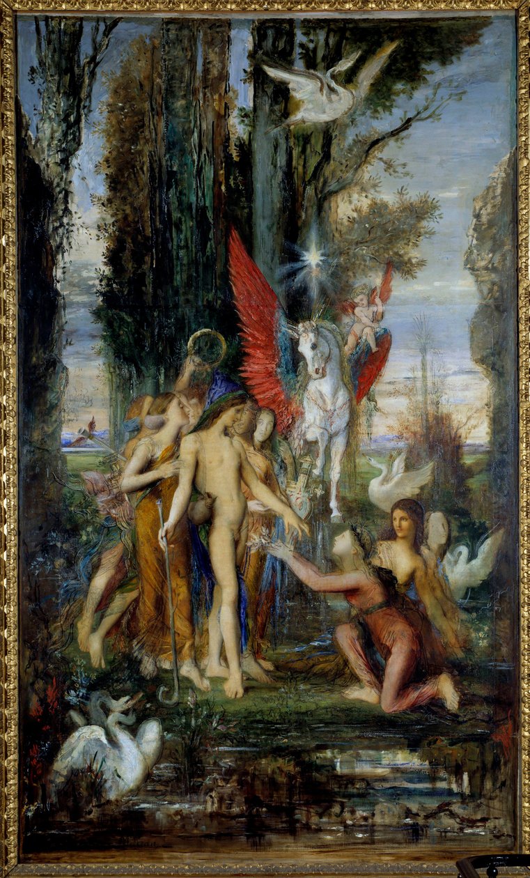 Yunan şair Hesiode (MÖ 8. yüzyıl) ve İlham Perileri Tablosu Gustave Moreau (1826-1898) 19. yüzyıl, 263 x 155 cm Paris, Musee Gustave Moreau by Gustave Moreau