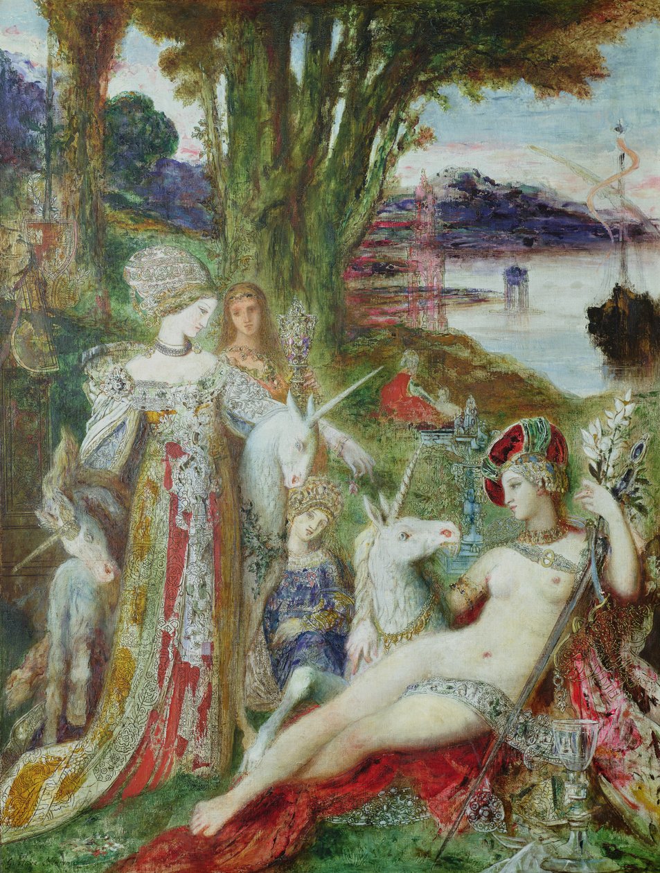 Tekboynuzlar (tuval üzerine yağlı boya) by Gustave Moreau