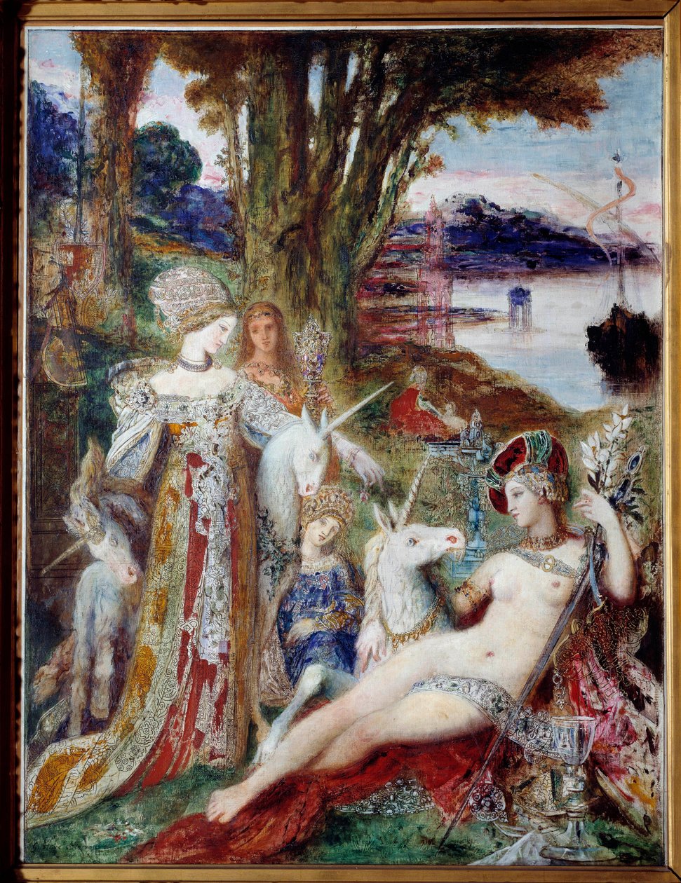 Tekboynuzlar Tablo Gustave Moreau (1826-1898) 1885, Tuval Üzeri Yağlıboya by Gustave Moreau