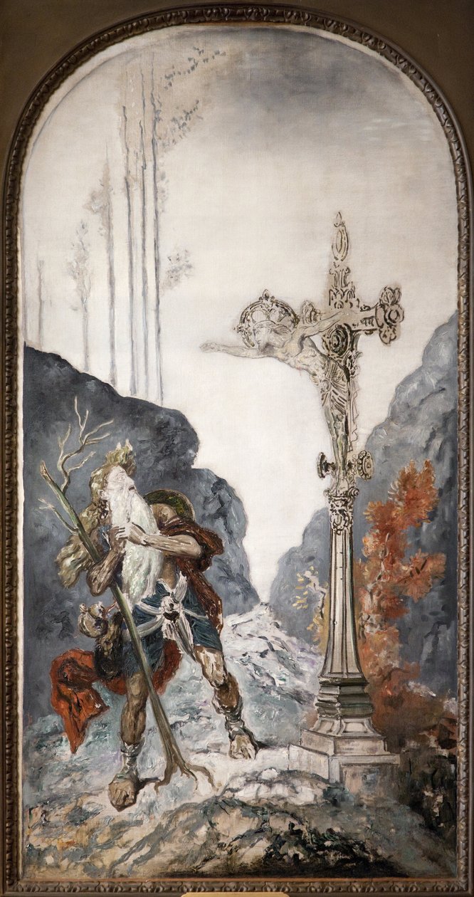 Gezgin Yahudi, kendisini çağıran calvary tarafından şaşırdı, Gustave Moreau
