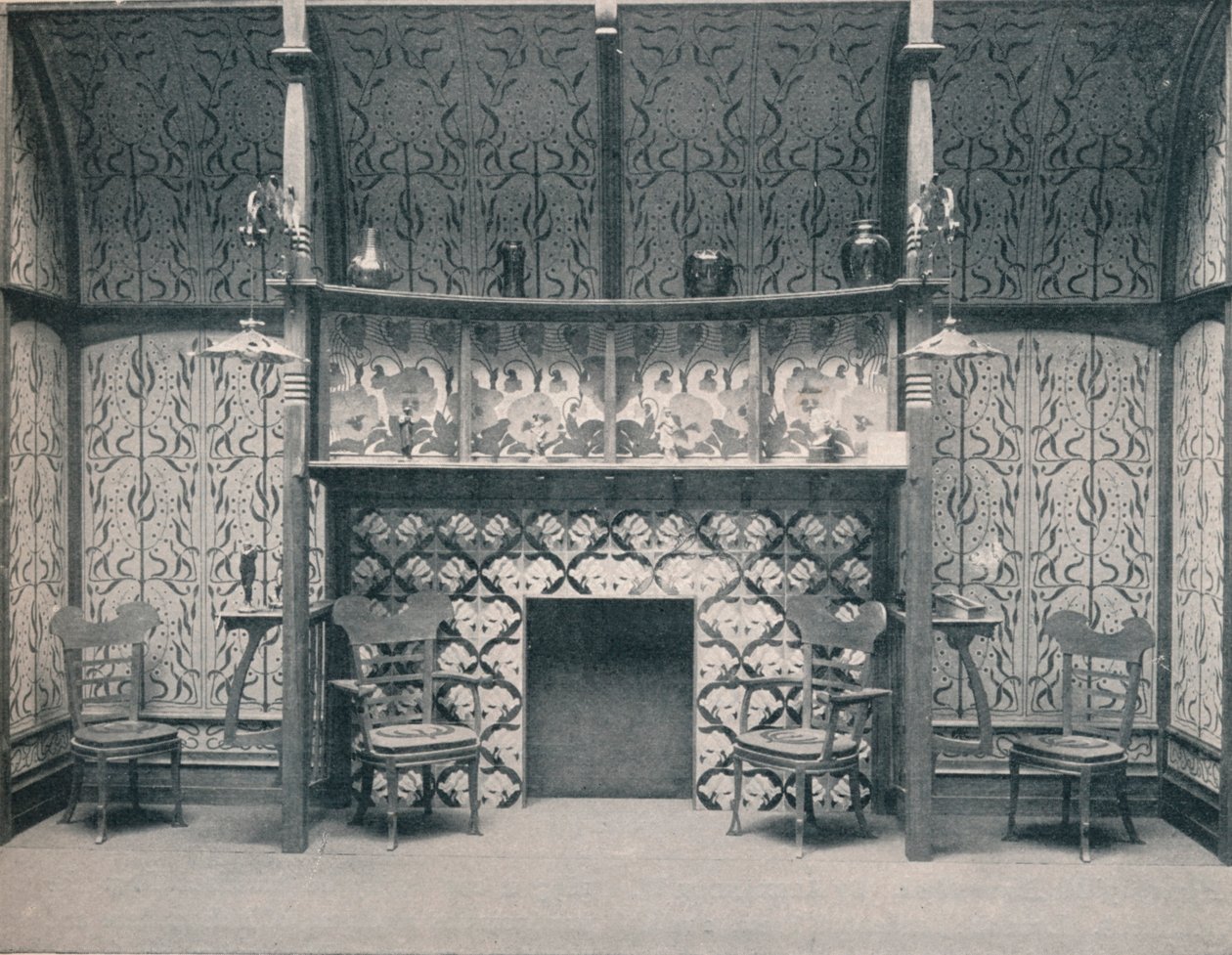 G. Serruier tarafından tasarlanan Ingle-Nook, 1898 by Gustave Serrurier Bovy