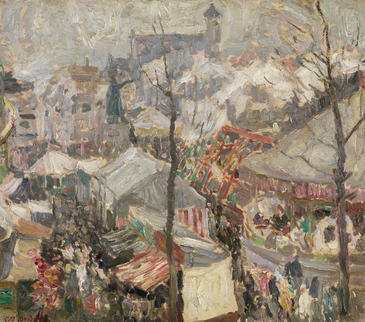 Gent'te Cuma pazarındaki fuar (tuval üzerine yağlı boya) by Gustave de Smet