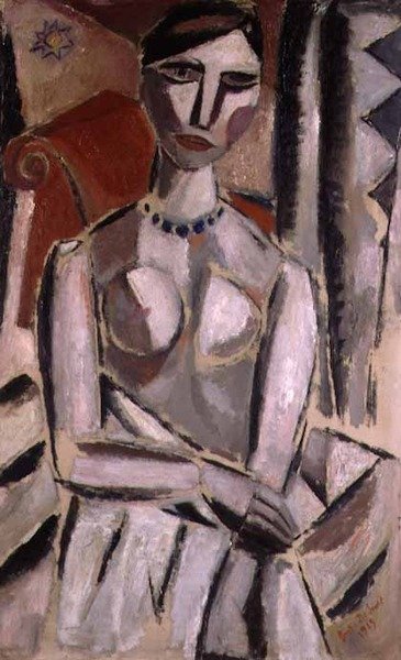 bir kadın portresi by Gustave de Smet