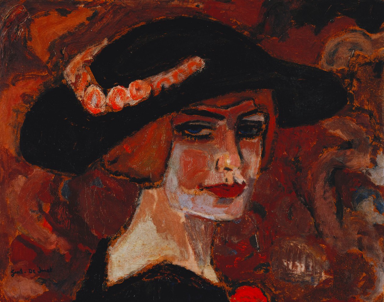 Şapkalı Genç Kadın; şapkalı genç kız by Gustave de Smet